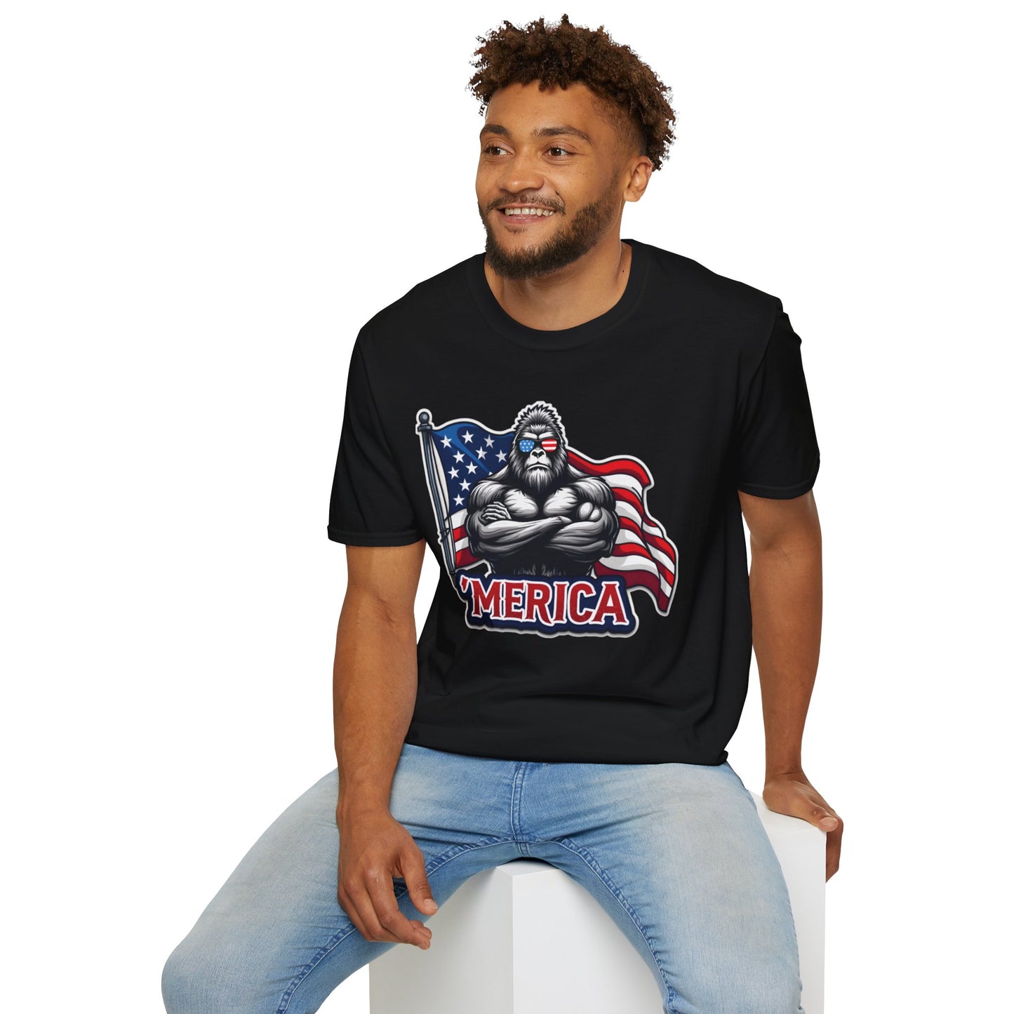 'Merica Bigfoot T-Shirt, Unisex Americana Tee
