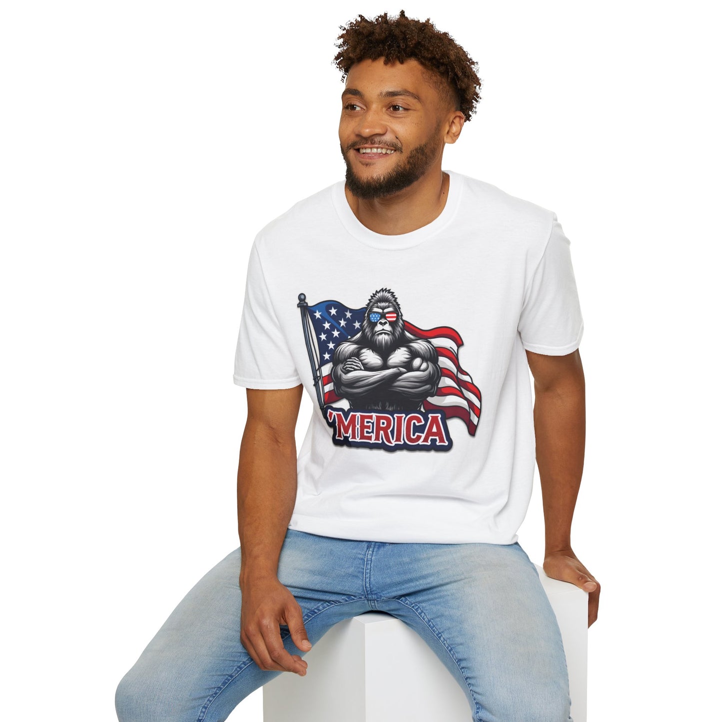 'Merica Bigfoot T-Shirt, Unisex Americana Tee