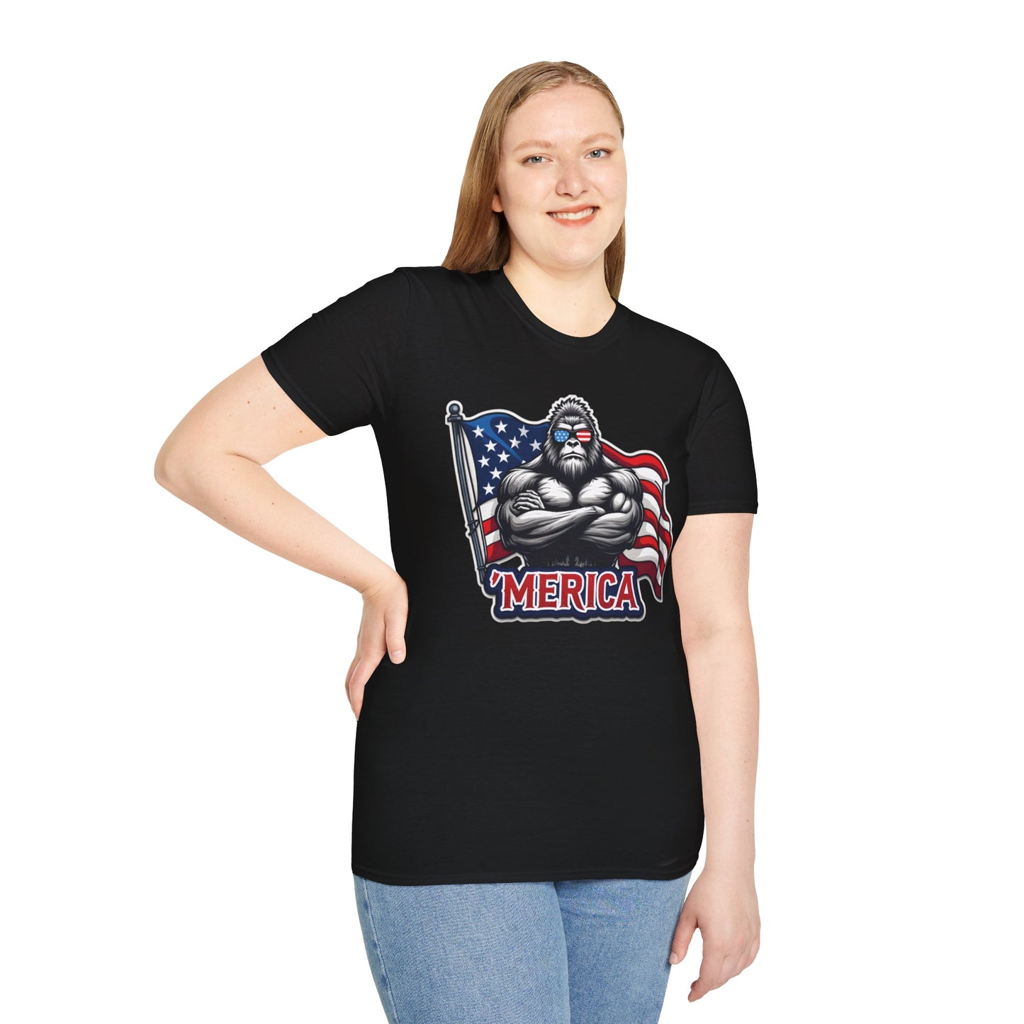 'Merica Bigfoot T-Shirt, Unisex Americana Tee