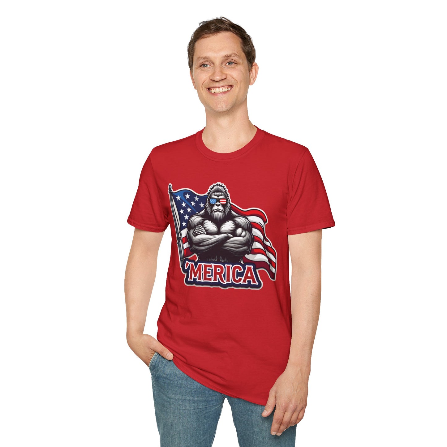 'Merica Bigfoot T-Shirt, Unisex Americana Tee
