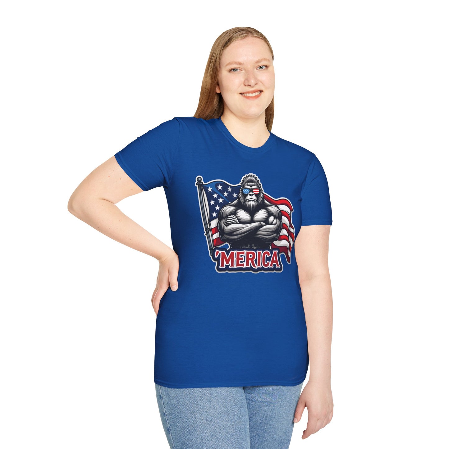 'Merica Bigfoot T-Shirt, Unisex Americana Tee