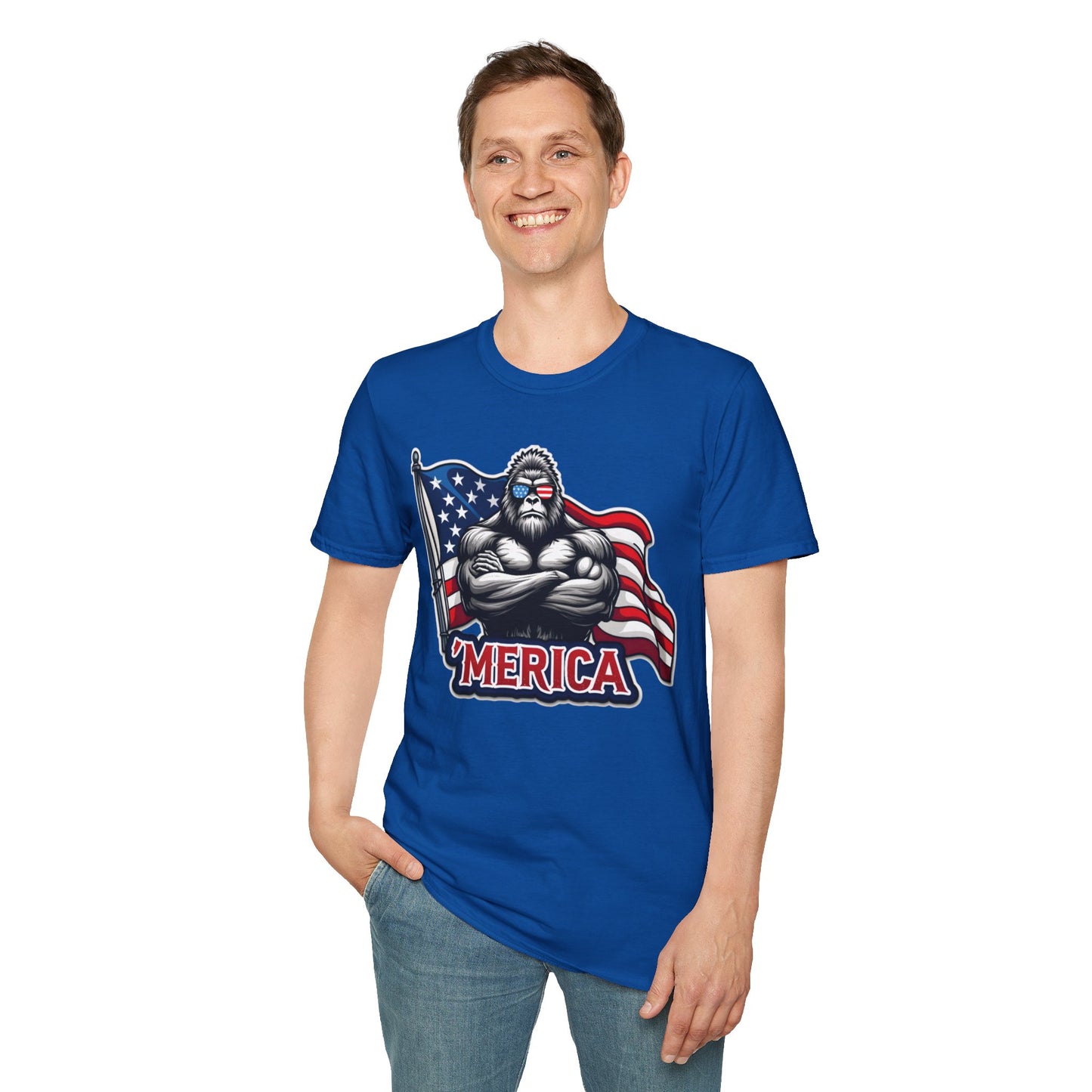 'Merica Bigfoot T-Shirt, Unisex Americana Tee