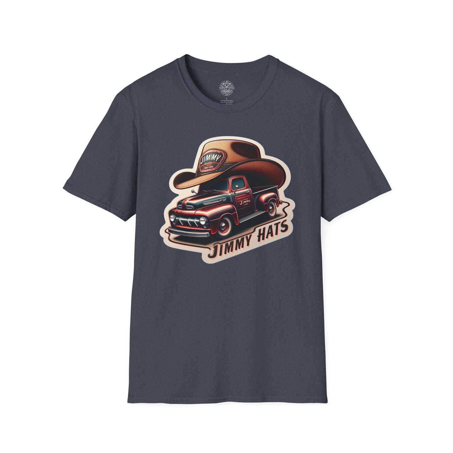 Cowboy Hat on Truck Unisex Softstyle T-Shirt