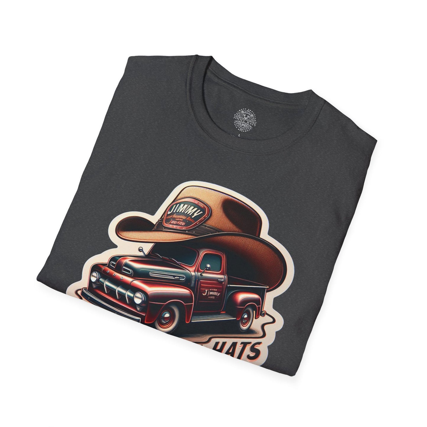 Cowboy Hat on Truck Unisex Softstyle T-Shirt