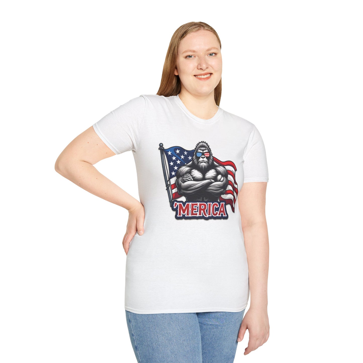 'Merica Bigfoot T-Shirt, Unisex Americana Tee