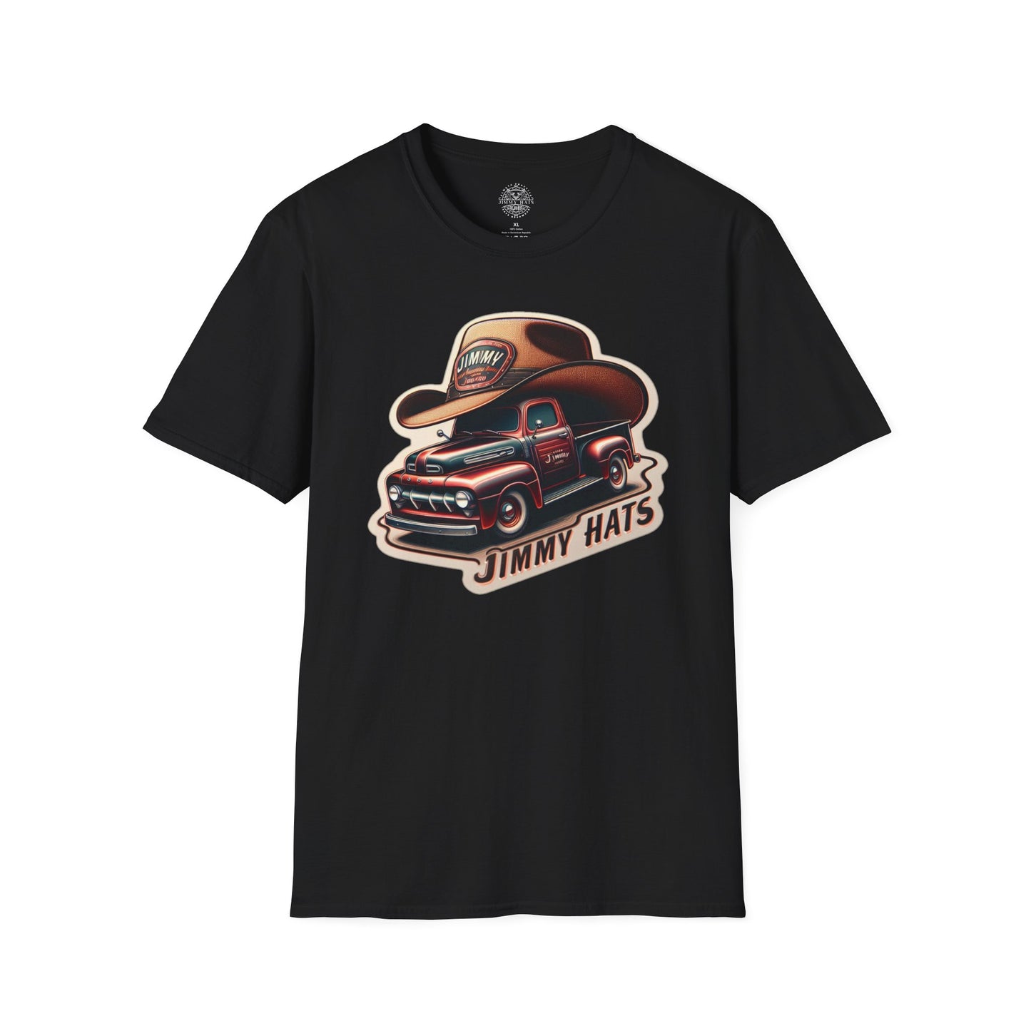 Cowboy Hat on Truck Unisex Softstyle T-Shirt