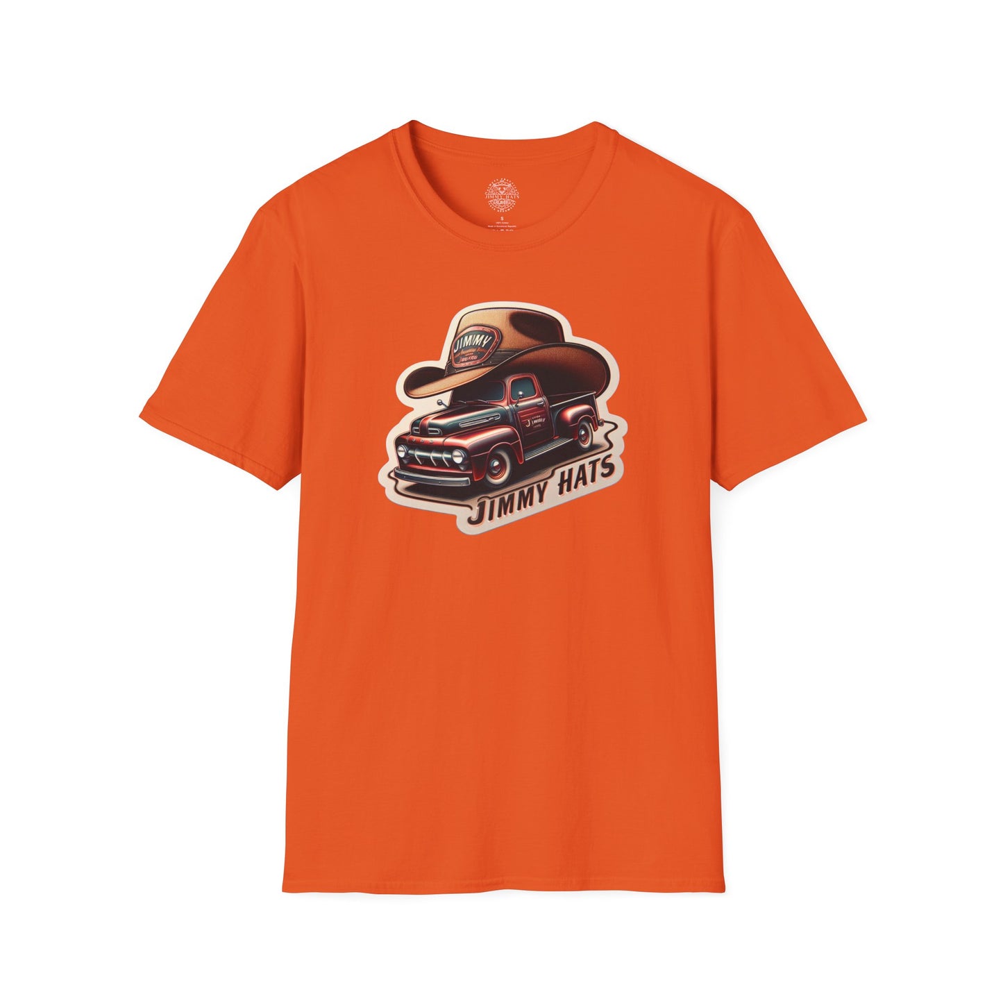 Cowboy Hat on Truck Unisex Softstyle T-Shirt