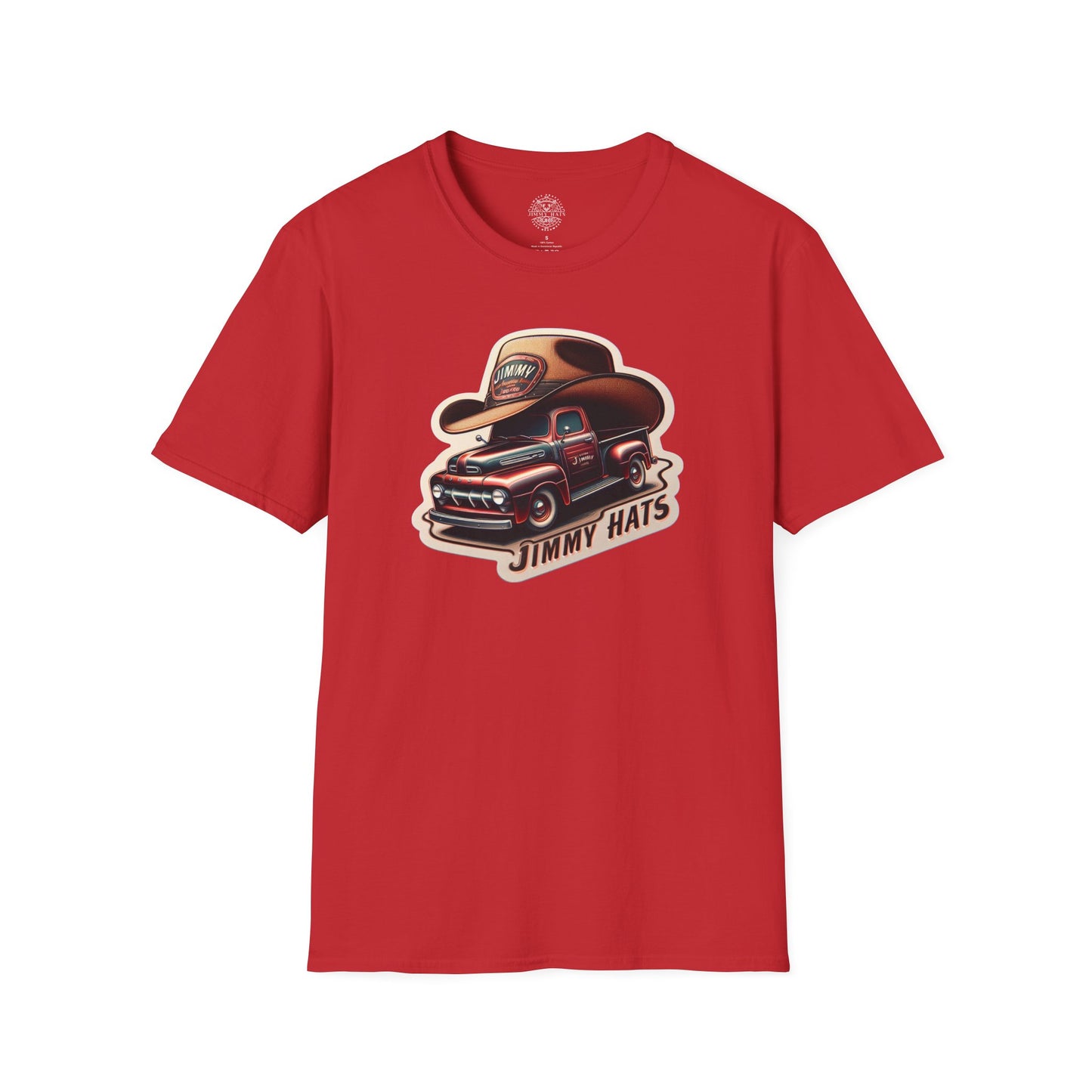 Cowboy Hat on Truck Unisex Softstyle T-Shirt