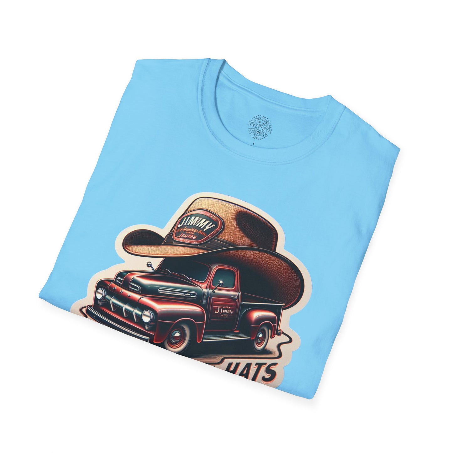 Cowboy Hat on Truck Unisex Softstyle T-Shirt