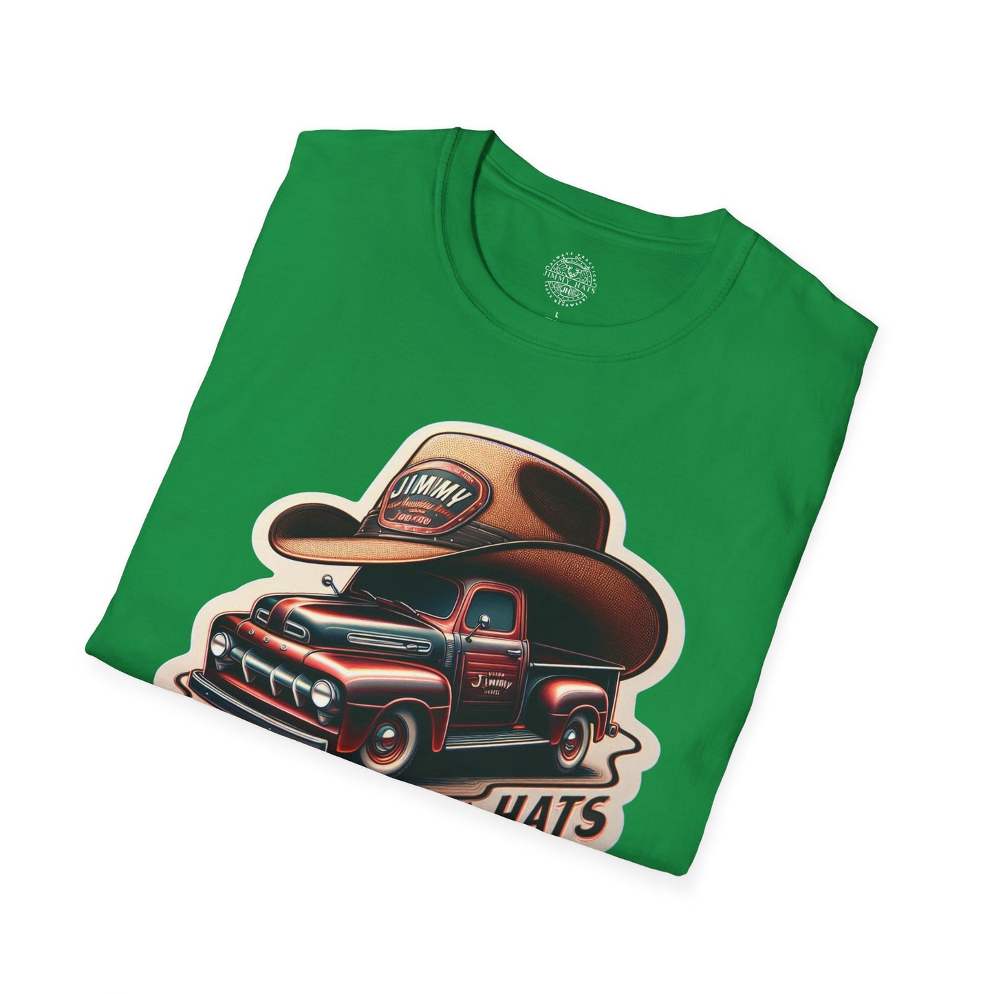 Cowboy Hat on Truck Unisex Softstyle T-Shirt