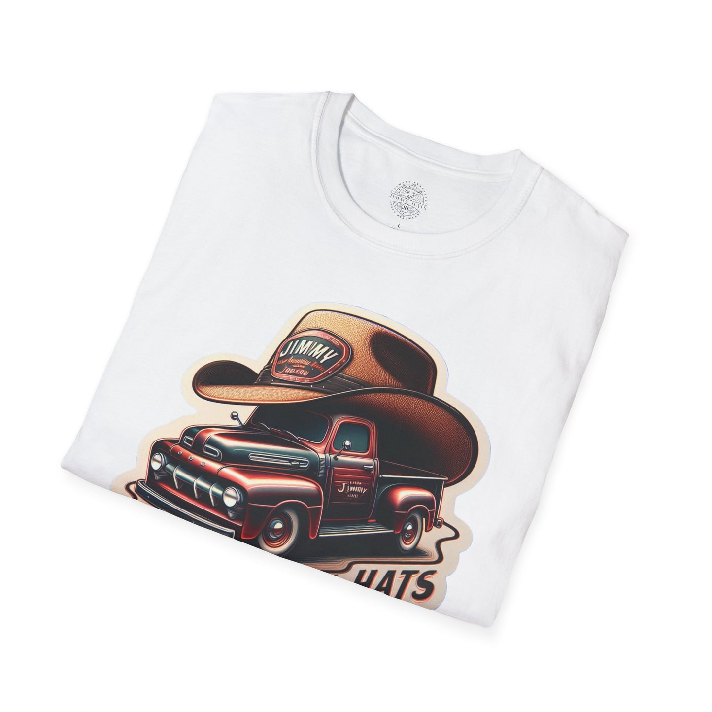 Cowboy Hat on Truck Unisex Softstyle T-Shirt