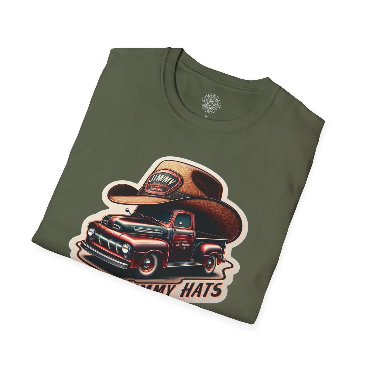 Cowboy Hat on Truck Unisex Softstyle T-Shirt