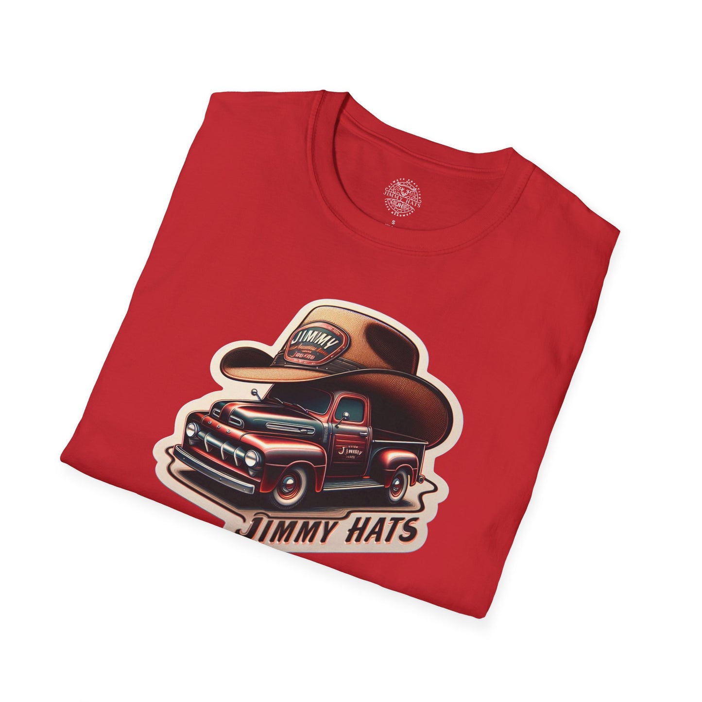 Cowboy Hat on Truck Unisex Softstyle T-Shirt