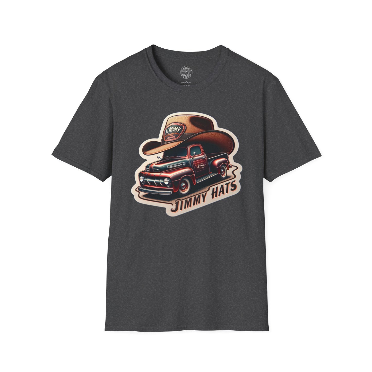 Cowboy Hat on Truck Unisex Softstyle T-Shirt