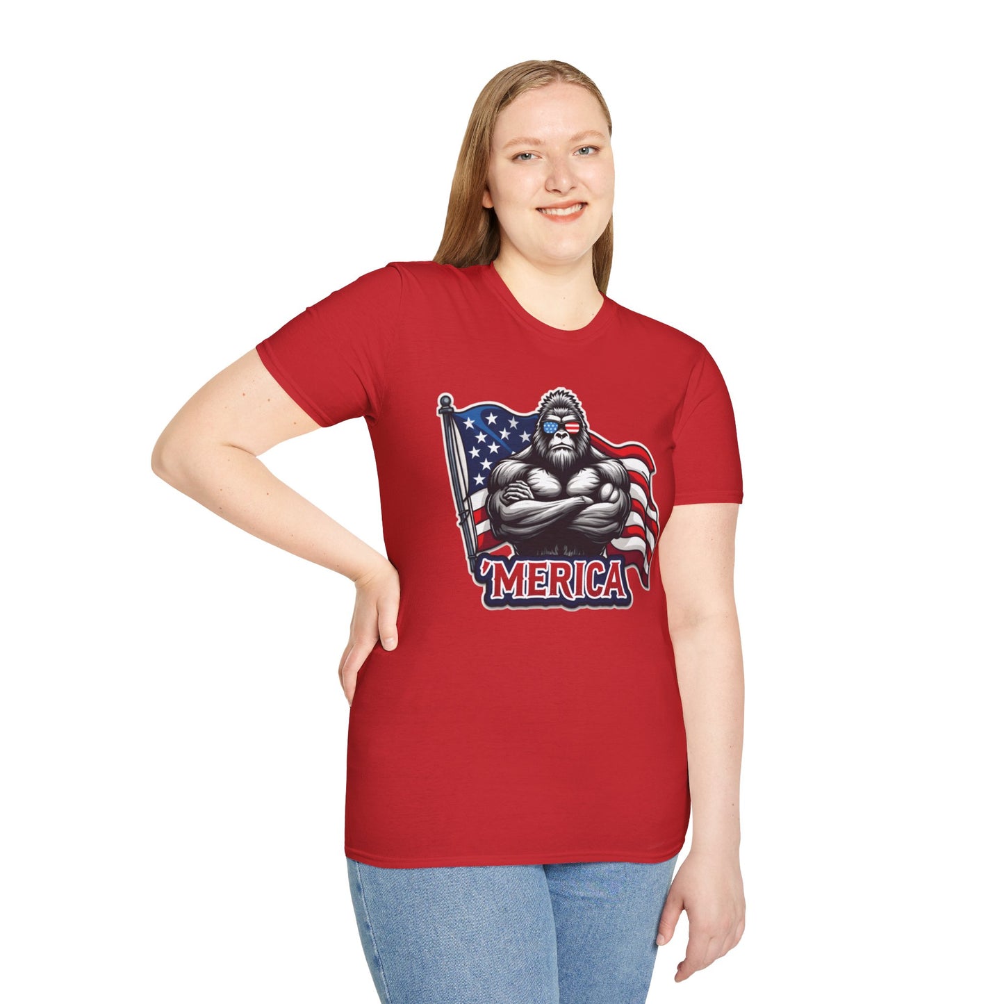 'Merica Bigfoot T-Shirt, Unisex Americana Tee