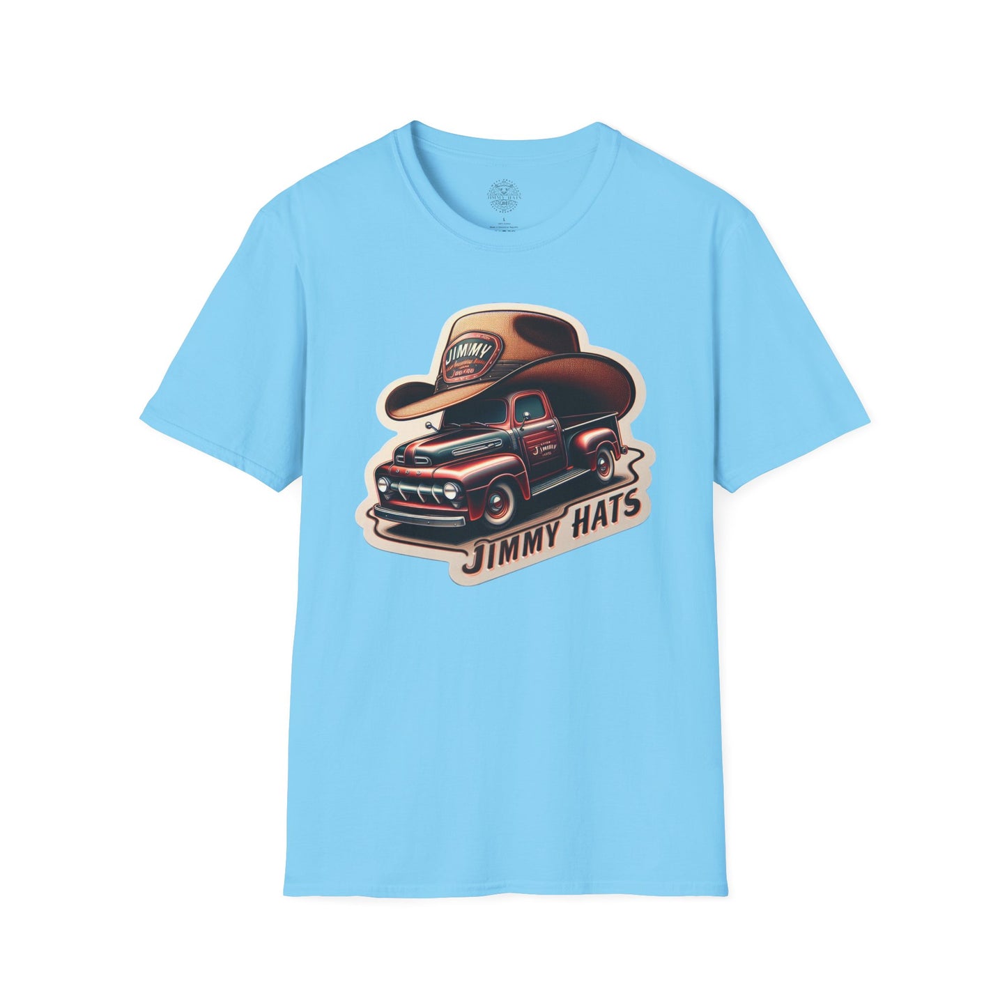 Cowboy Hat on Truck Unisex Softstyle T-Shirt