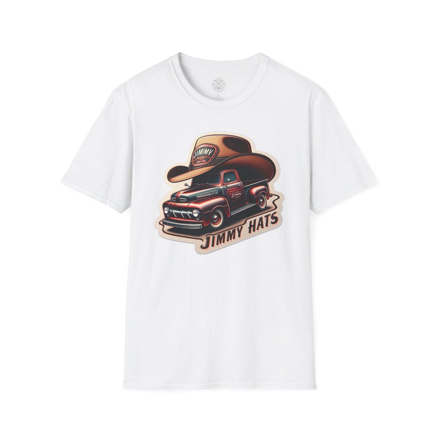 Cowboy Hat on Truck Unisex Softstyle T-Shirt