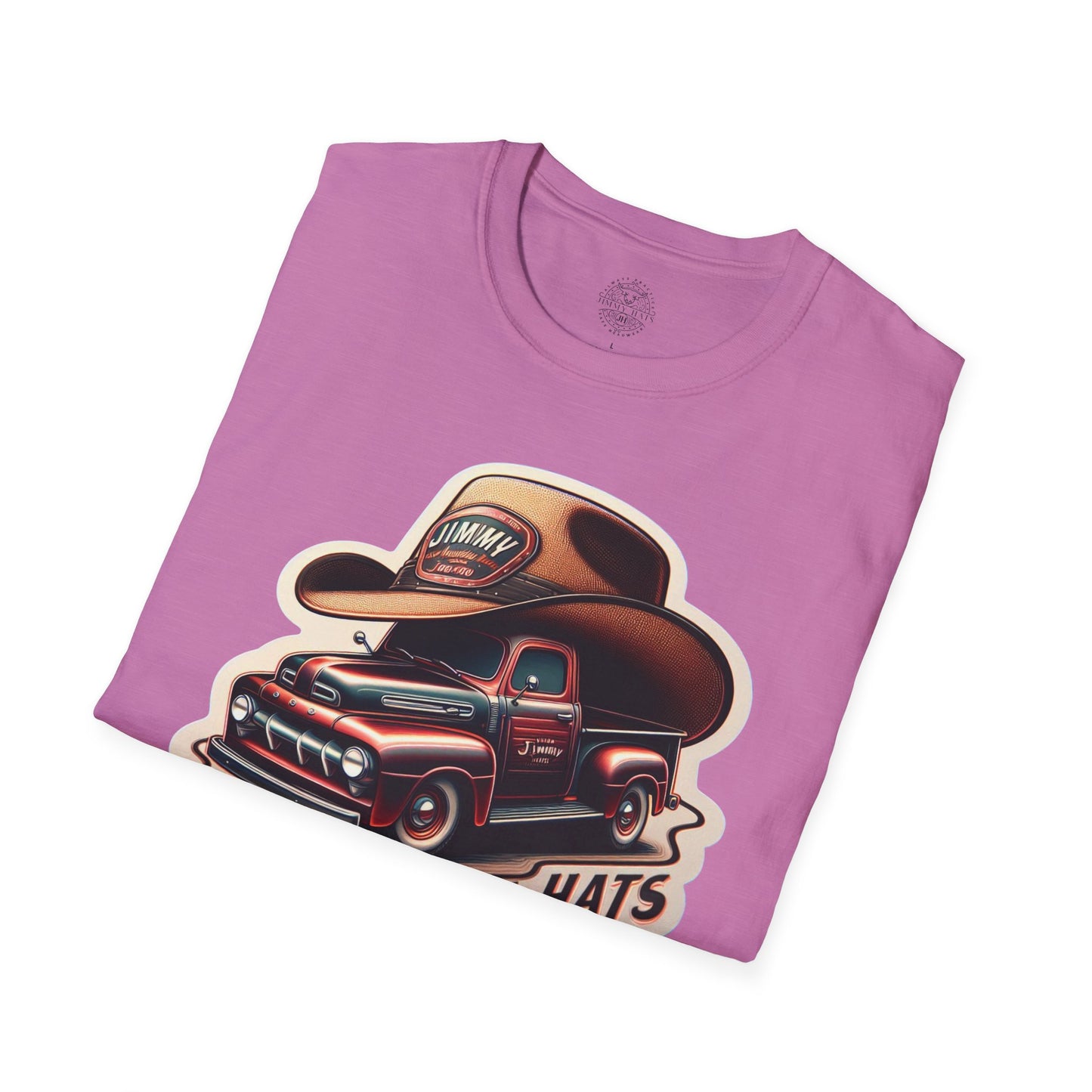 Cowboy Hat on Truck Unisex Softstyle T-Shirt