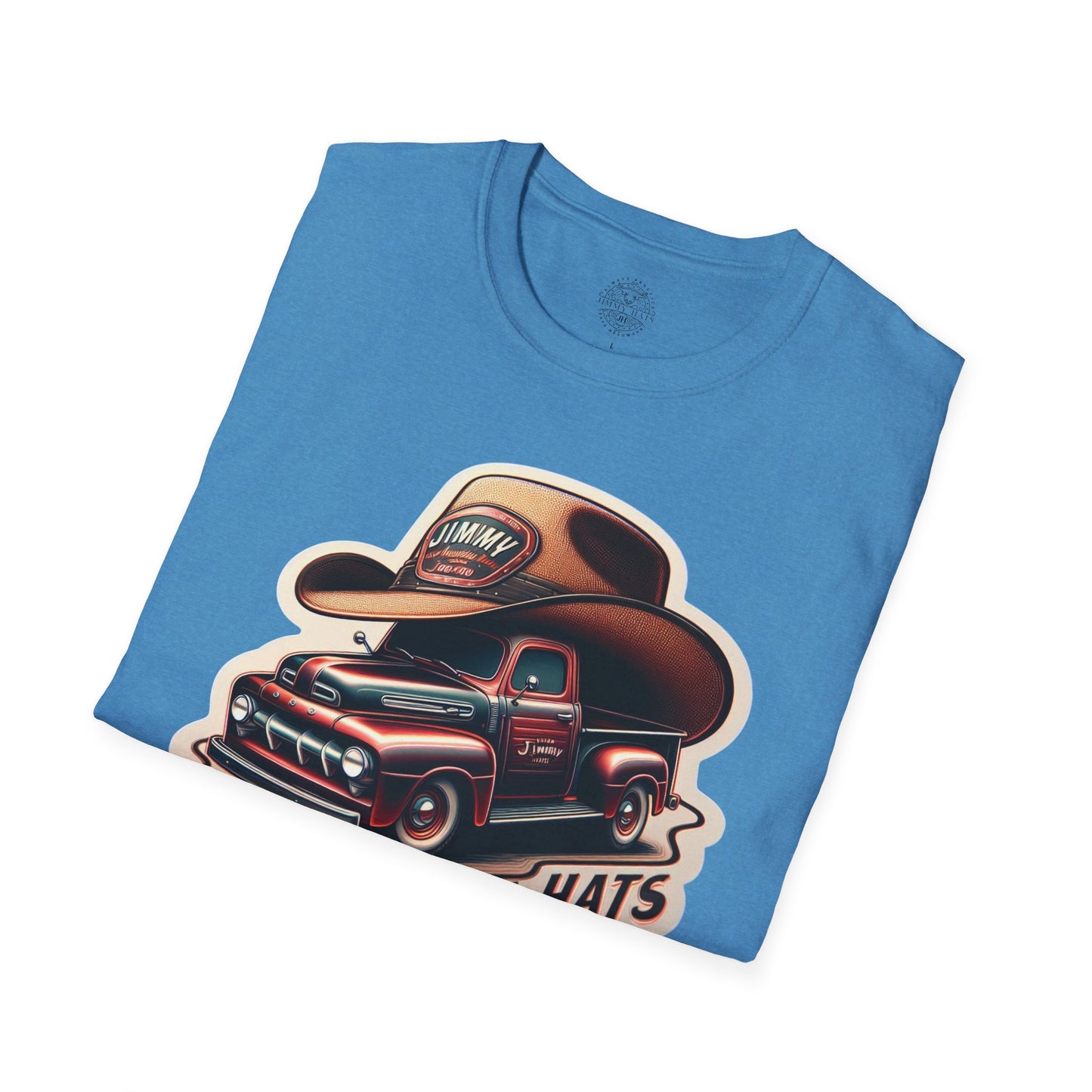 Cowboy Hat on Truck Unisex Softstyle T-Shirt