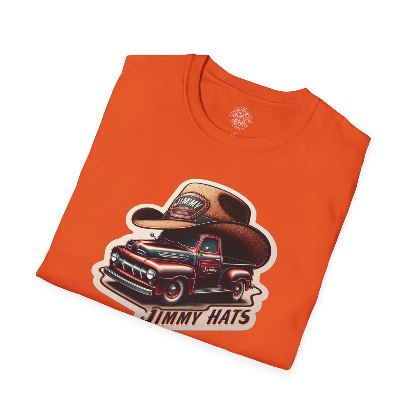 Cowboy Hat on Truck Unisex Softstyle T-Shirt