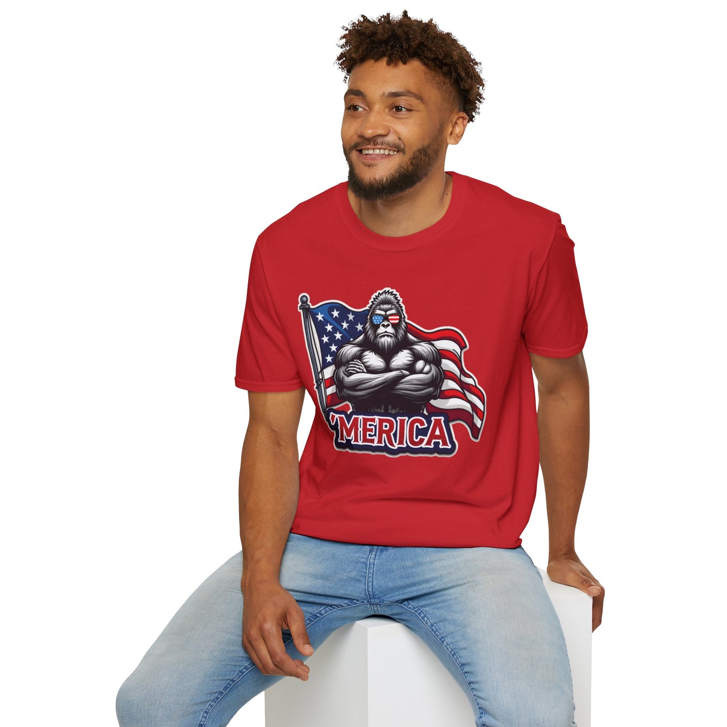 'Merica Bigfoot T-Shirt, Unisex Americana Tee