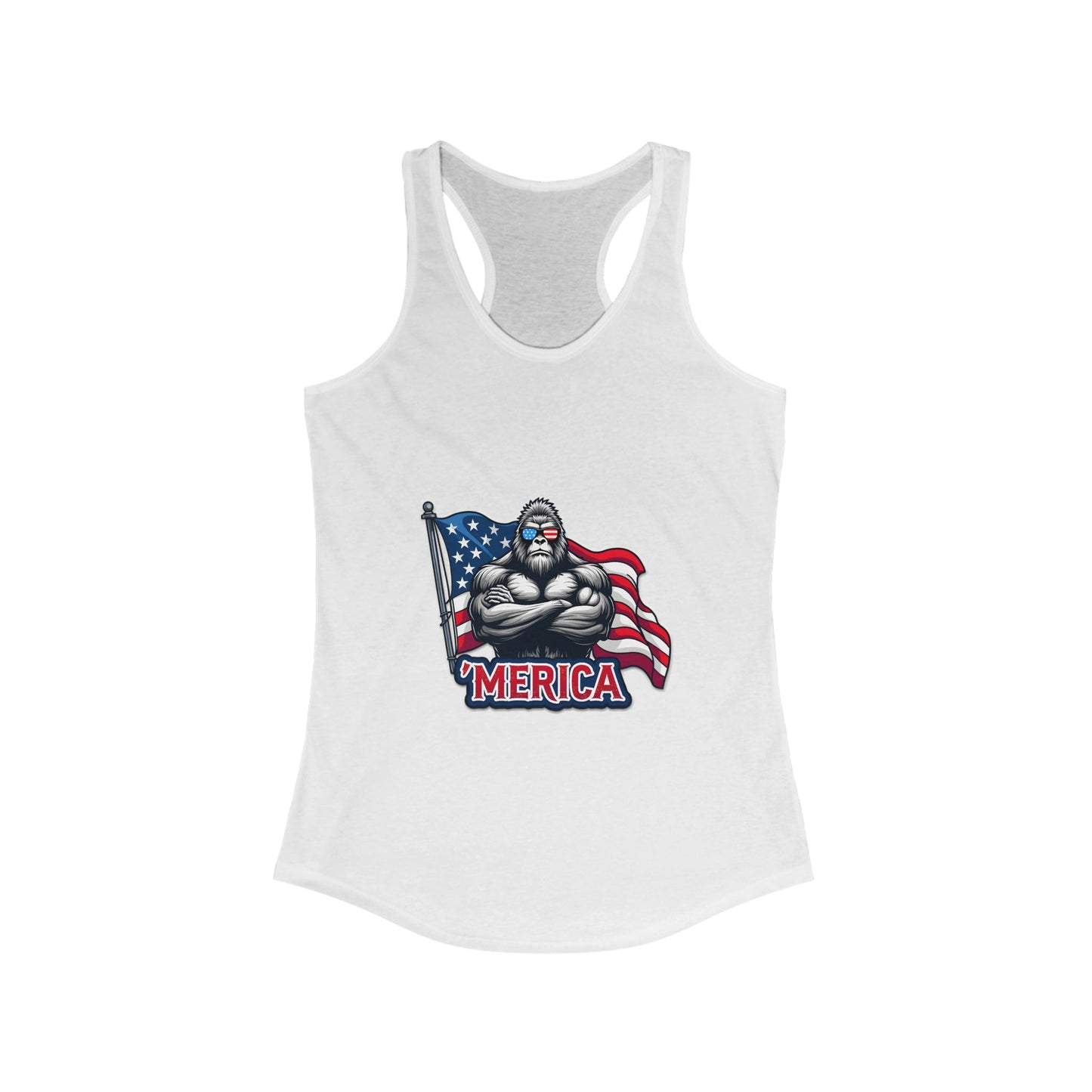 Patriotic Racerback Tank Top, 4th of July Shirt, Women's Workout Top, USA Flag Tee, Independence Day Gift