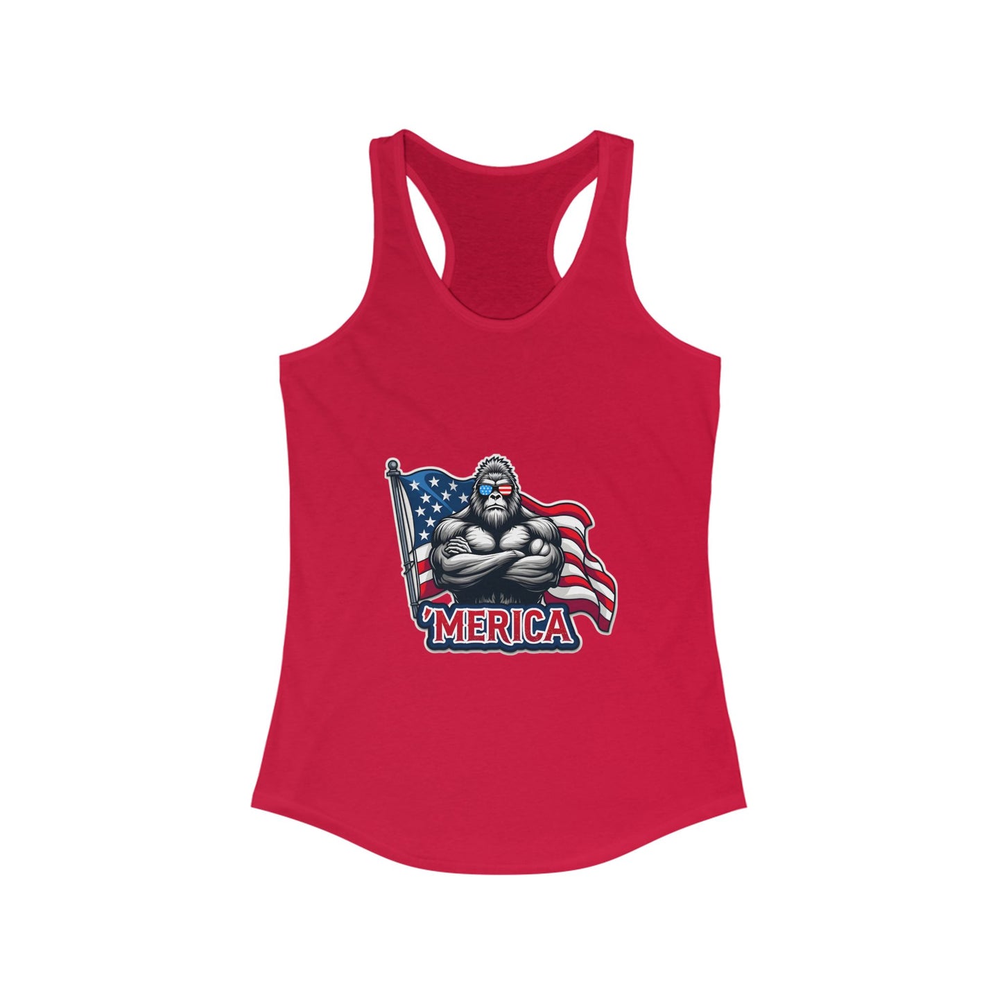 Patriotic Racerback Tank Top, 4th of July Shirt, Women's Workout Top, USA Flag Tee, Independence Day Gift