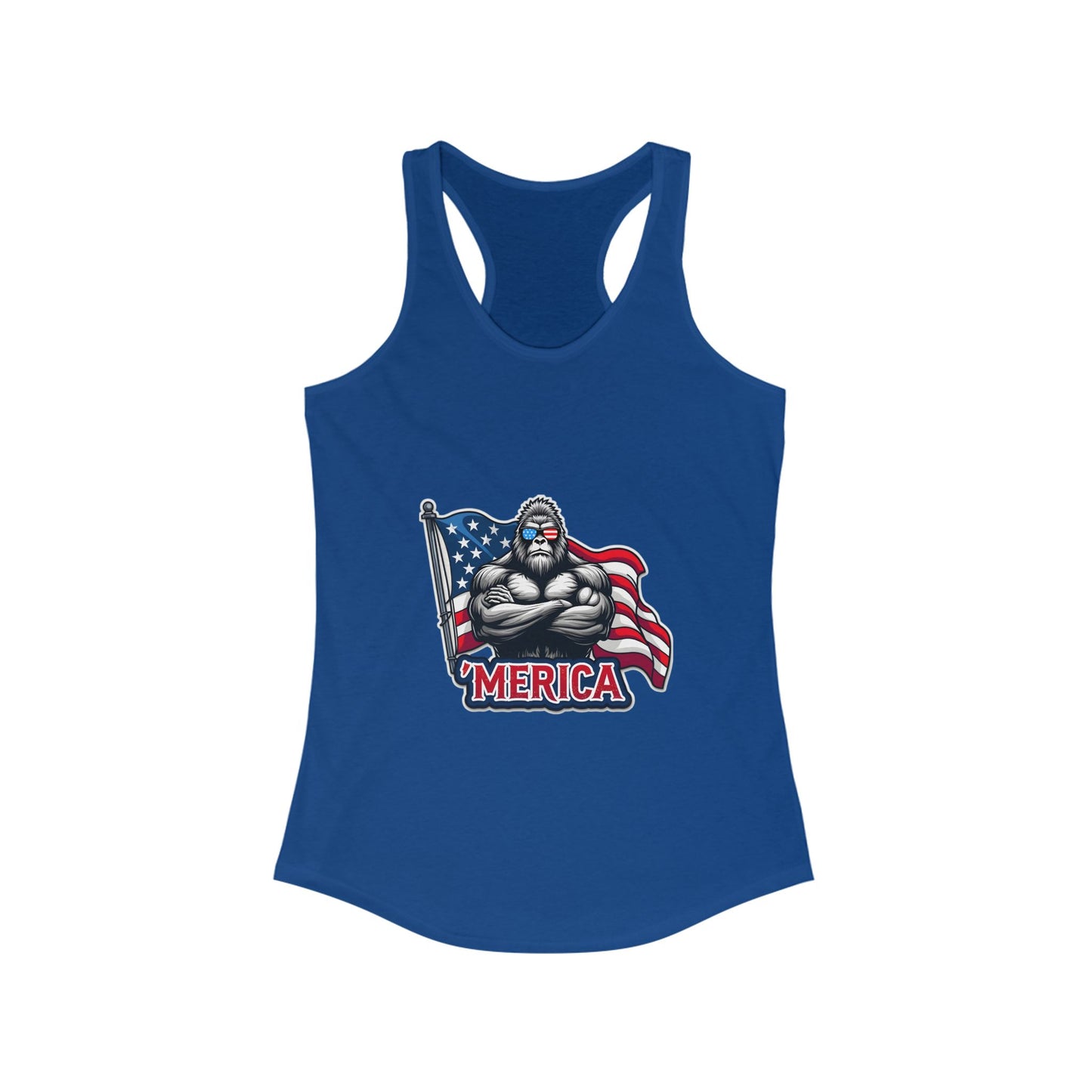 Patriotic Racerback Tank Top, 4th of July Shirt, Women's Workout Top, USA Flag Tee, Independence Day Gift