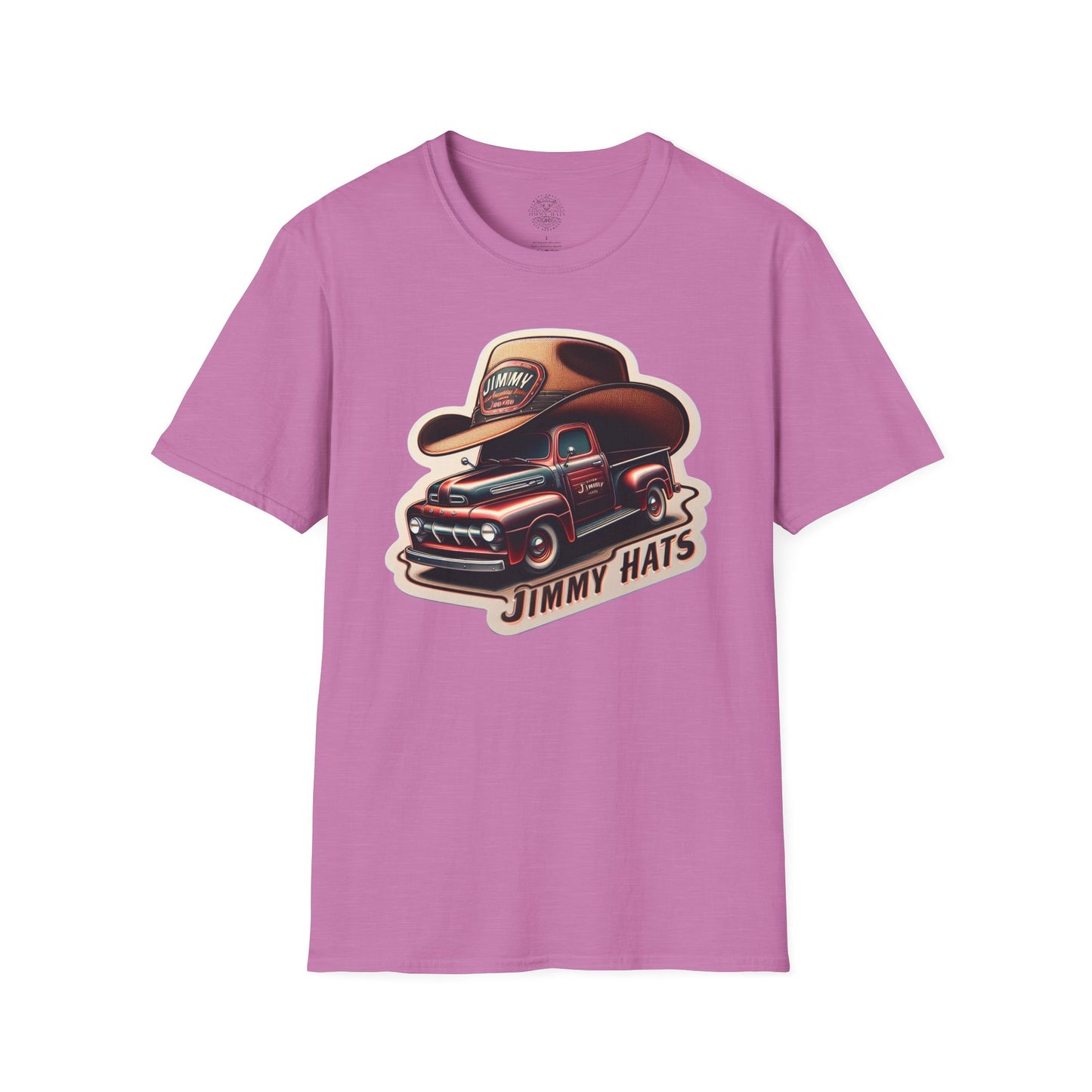 Cowboy Hat on Truck Unisex Softstyle T-Shirt