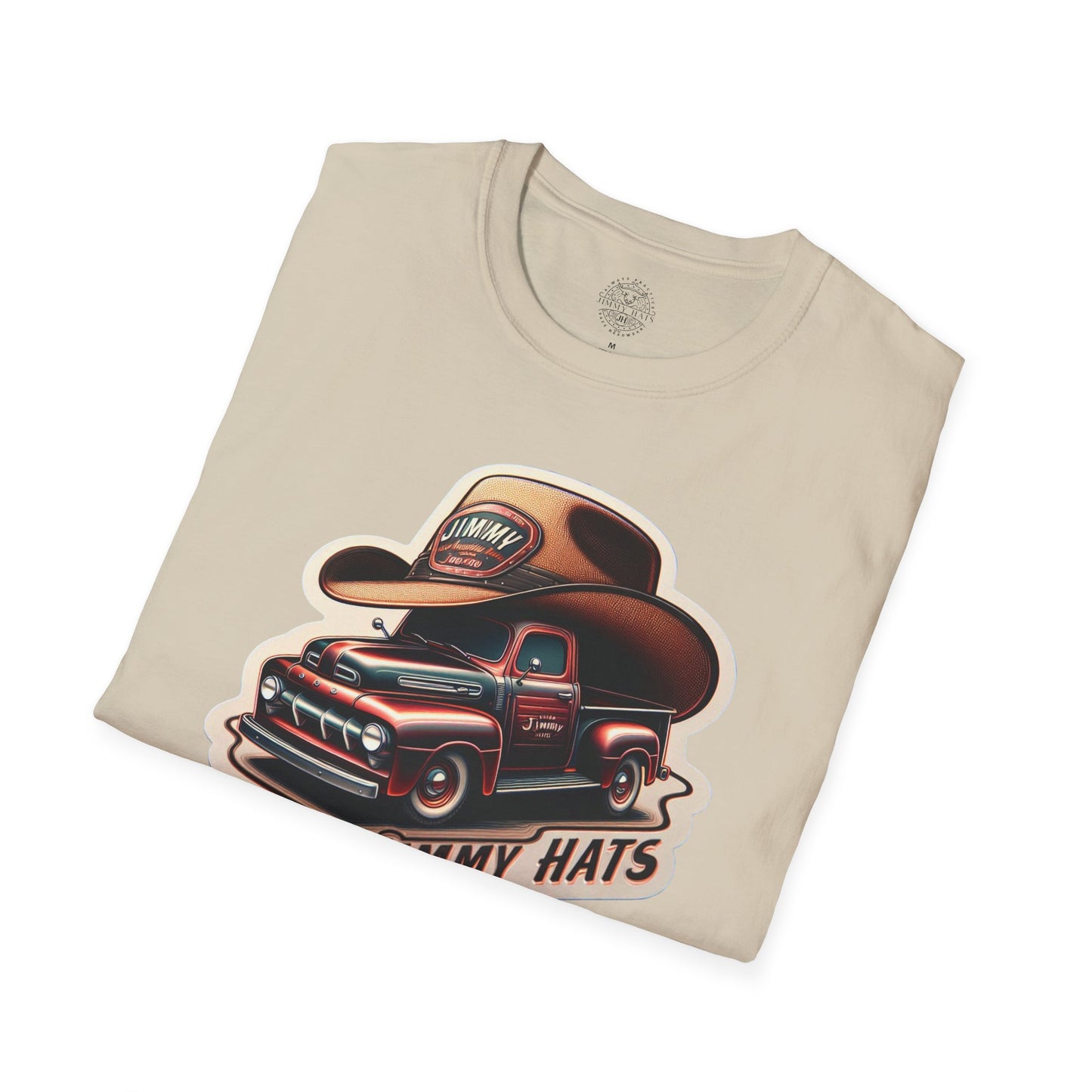 Cowboy Hat on Truck Unisex Softstyle T-Shirt