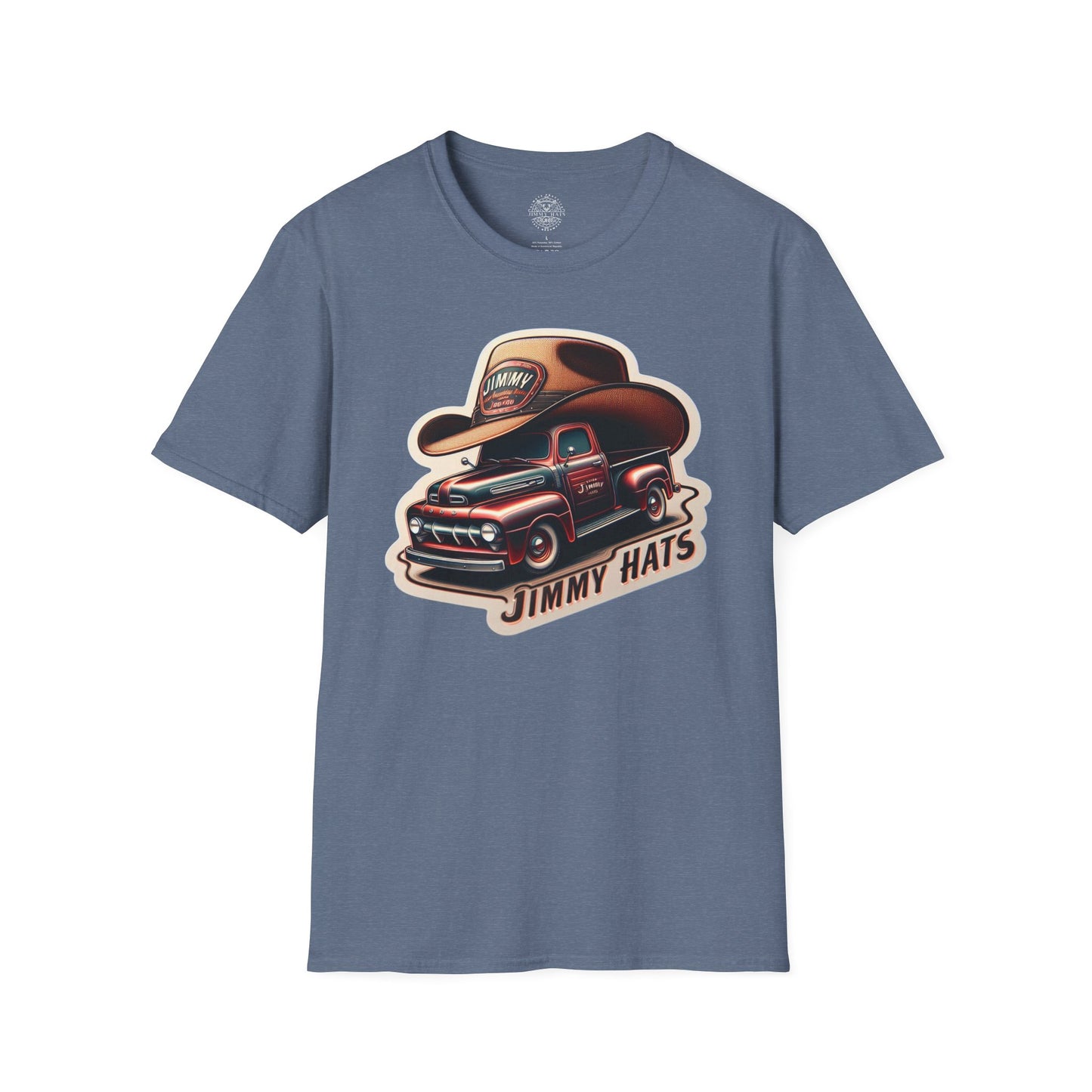 Cowboy Hat on Truck Unisex Softstyle T-Shirt