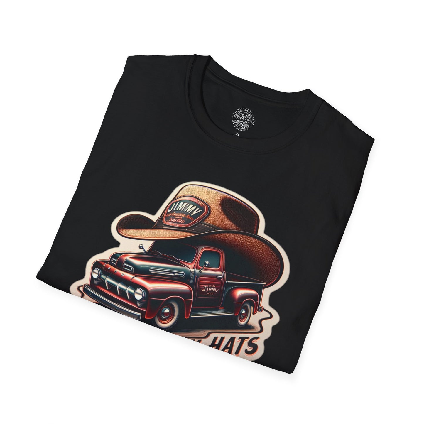 Cowboy Hat on Truck Unisex Softstyle T-Shirt