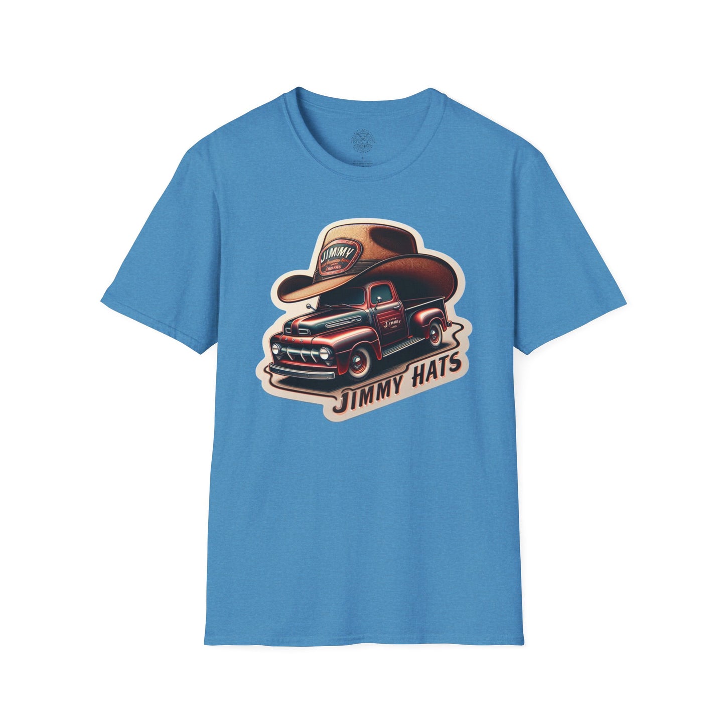 Cowboy Hat on Truck Unisex Softstyle T-Shirt