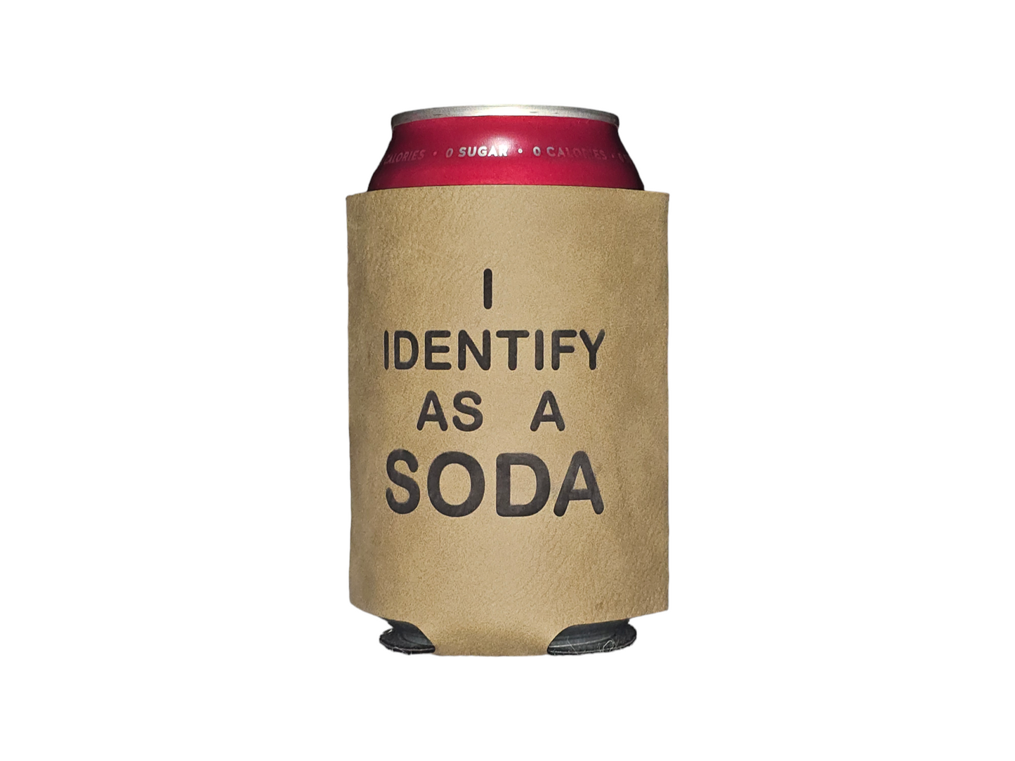 I Identify As A Soda Tan Can Sleeve - Uninsulated