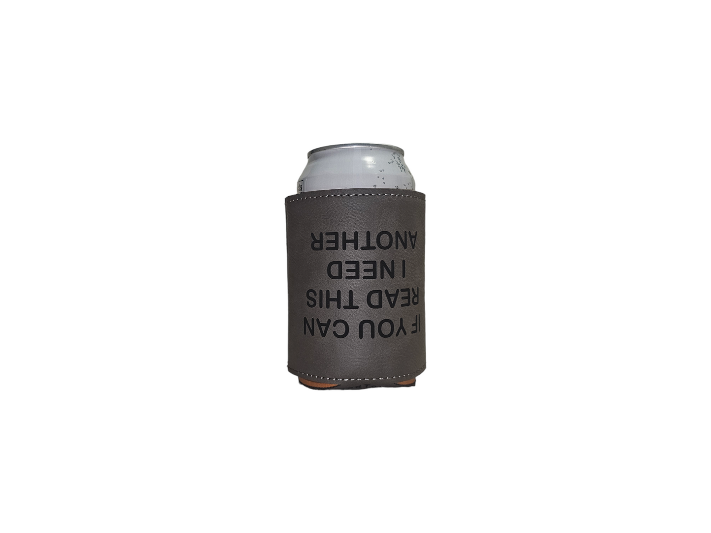 Insulated Leatherette Coozie - Gray