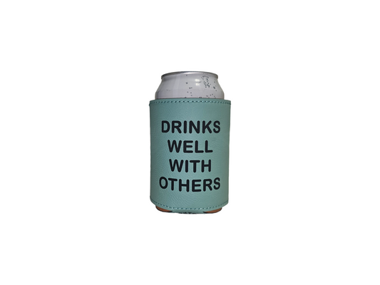 Insulated Leatherette Coozie - Teal