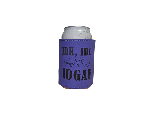 Insulated Leatherette Coozie - Purple