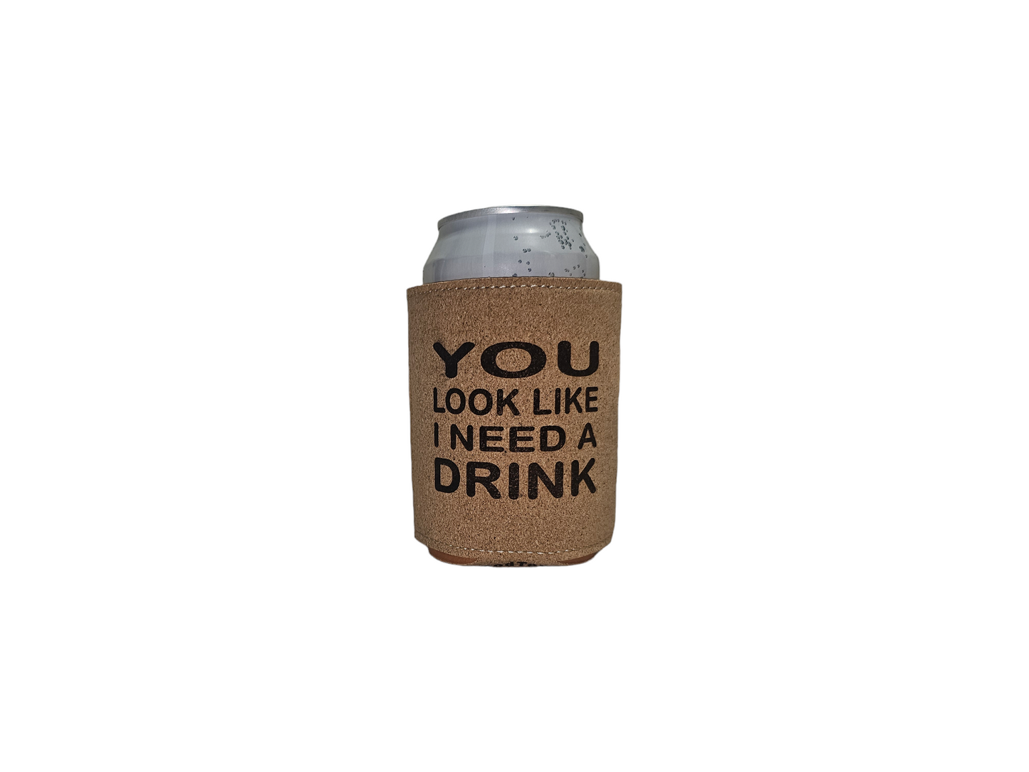 Insulated Leatherette Coozie - Cork