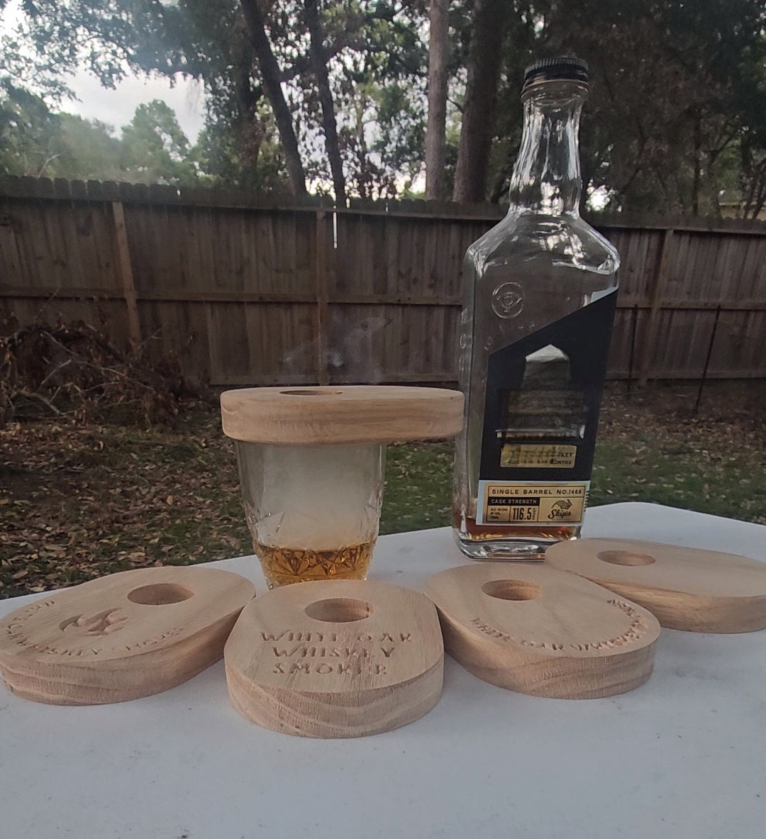 White Oak Whiskey Smoker with Flame